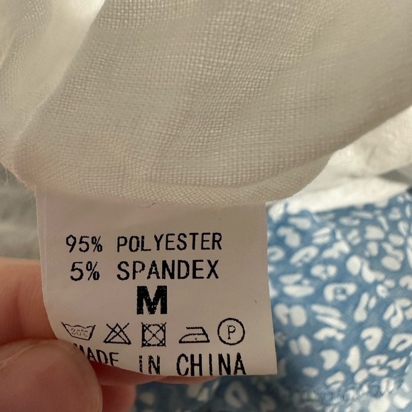 blue and white peasant dress Size Medium - Picture 3 of 6